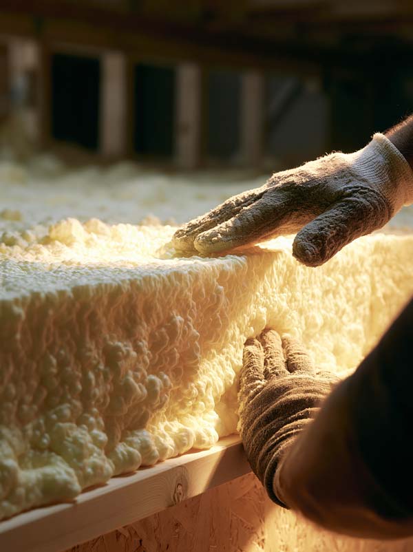 cured closed-cell spray foam insulation