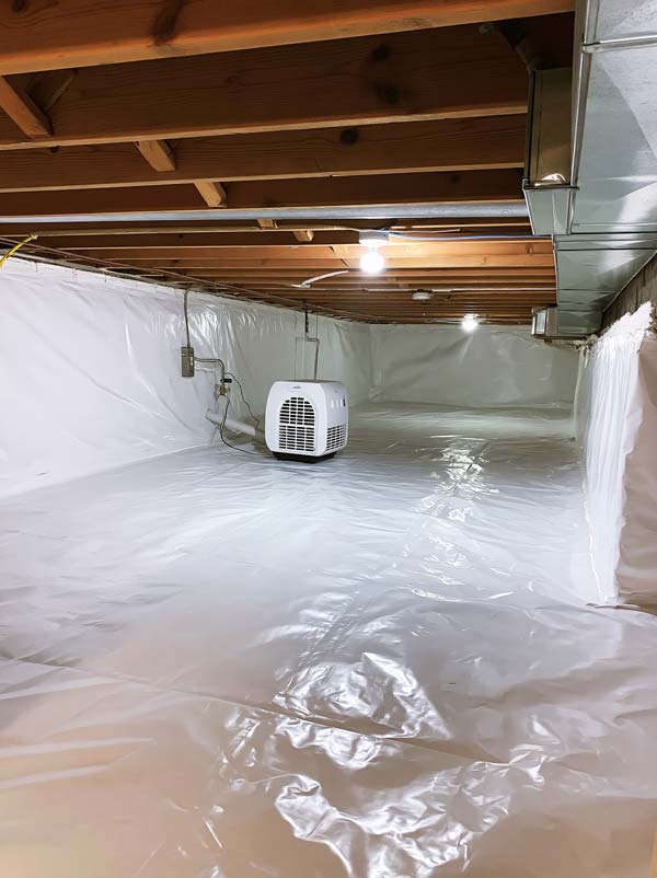 finished encapsulated crawl space